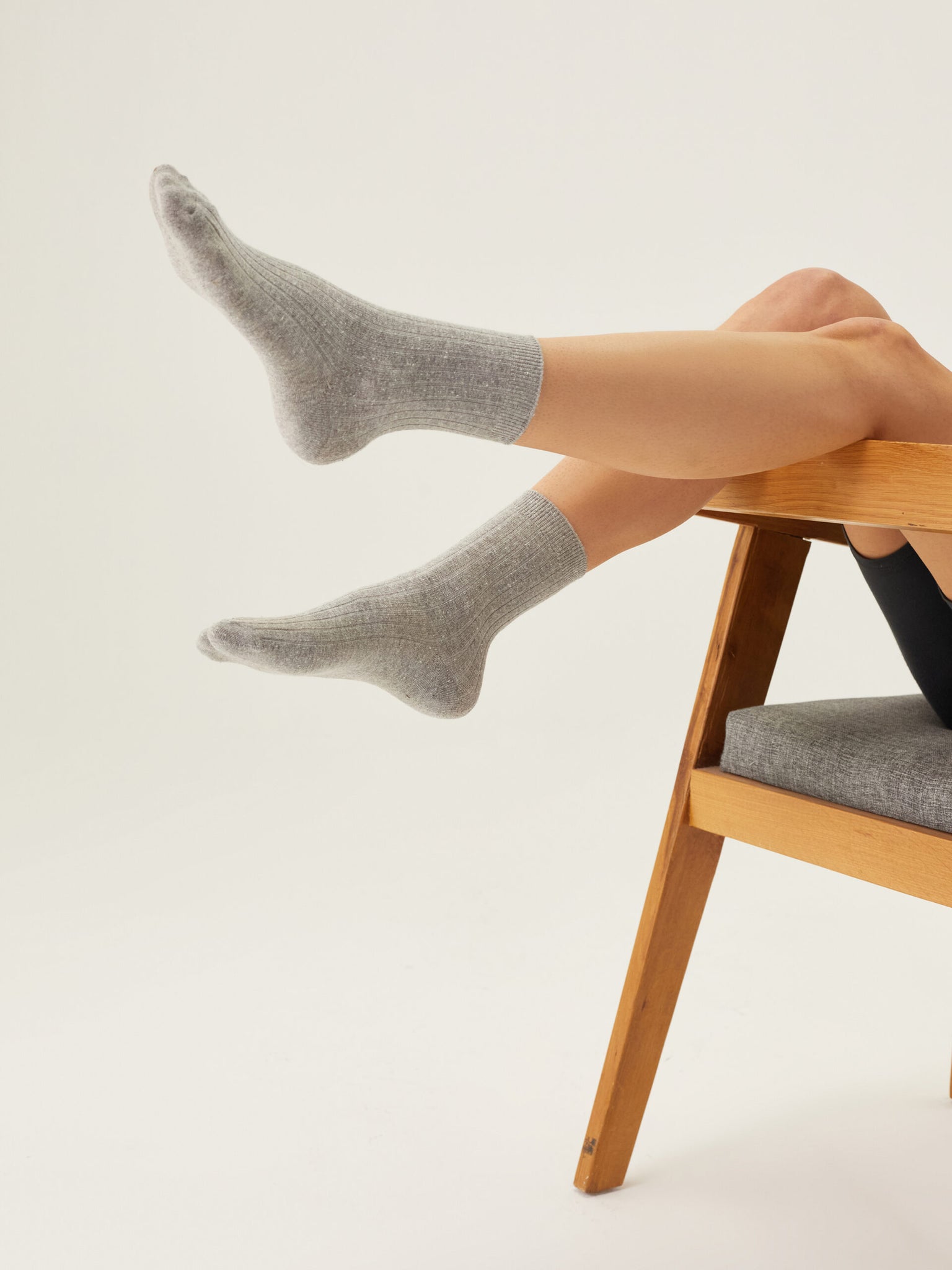 Geri Dönüştürülmüş Pamuklu Fitilli Orta Boy Çorap