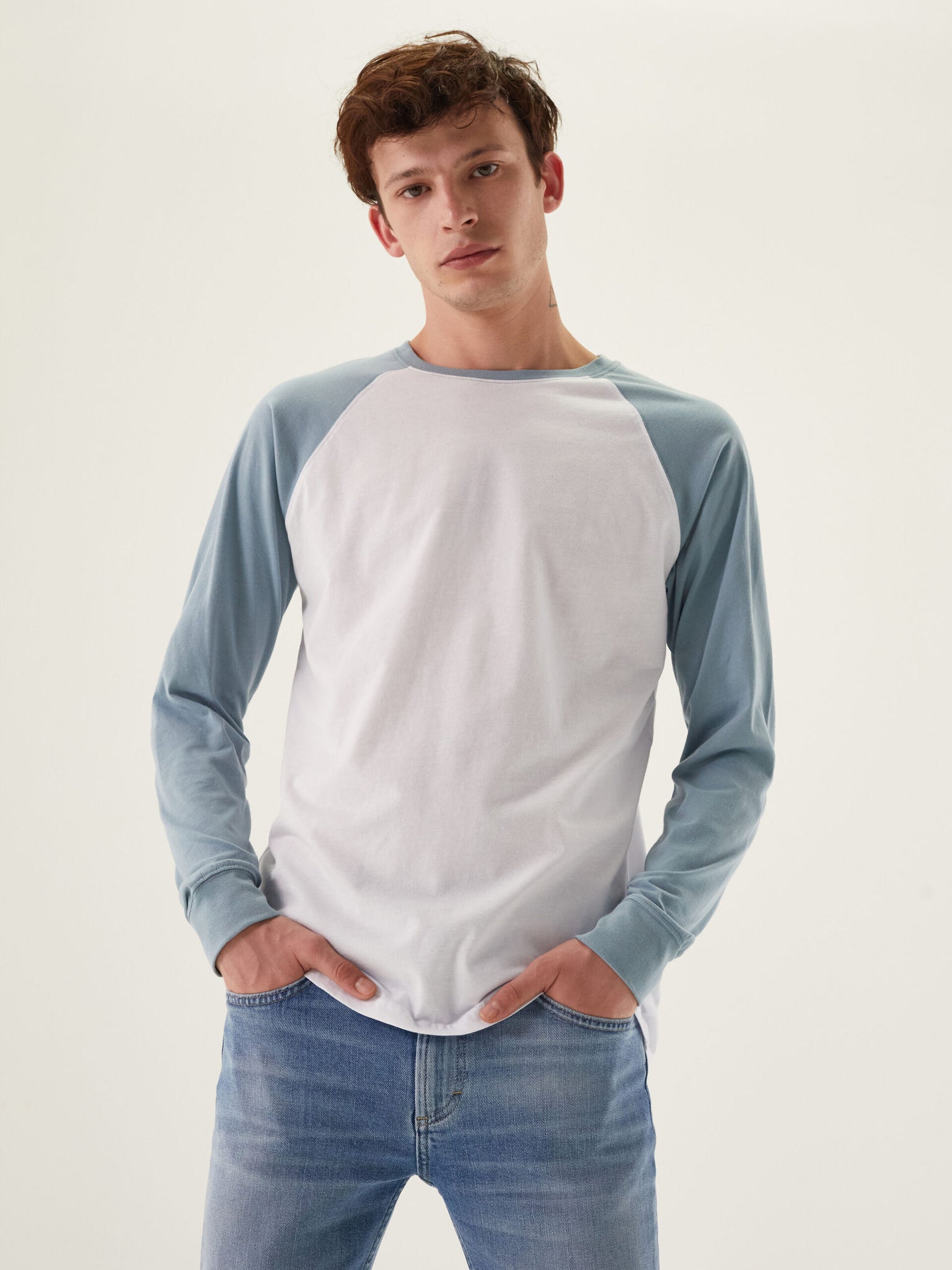 Recycled Cotton Long Sleeve Baseball T-shirt