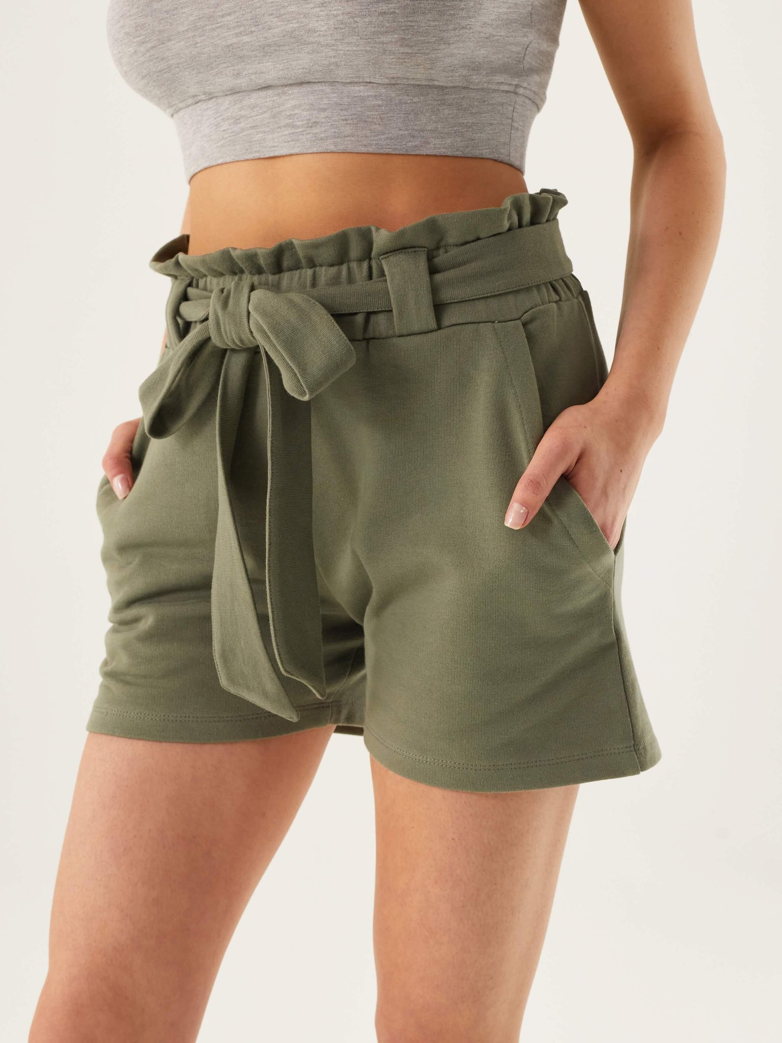 Recycled Cotton Paperbag Waist Shorts