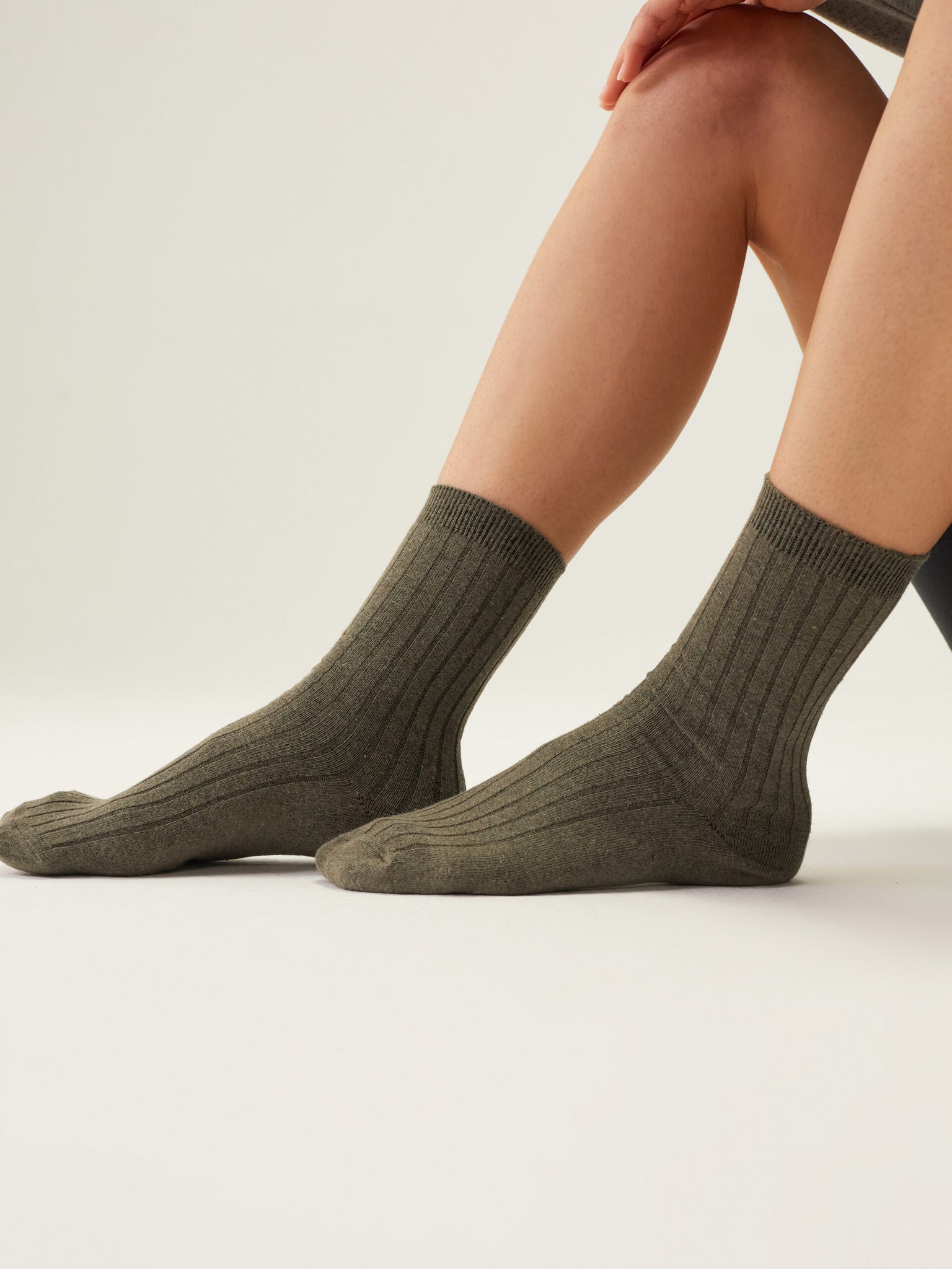 Recycled Cotton Ribbed Socks